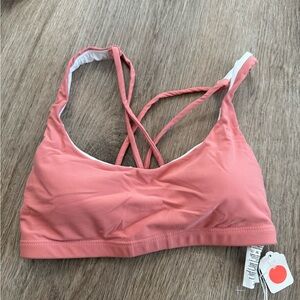 Pink Criss-Cross Sports Bra with Elastic Band